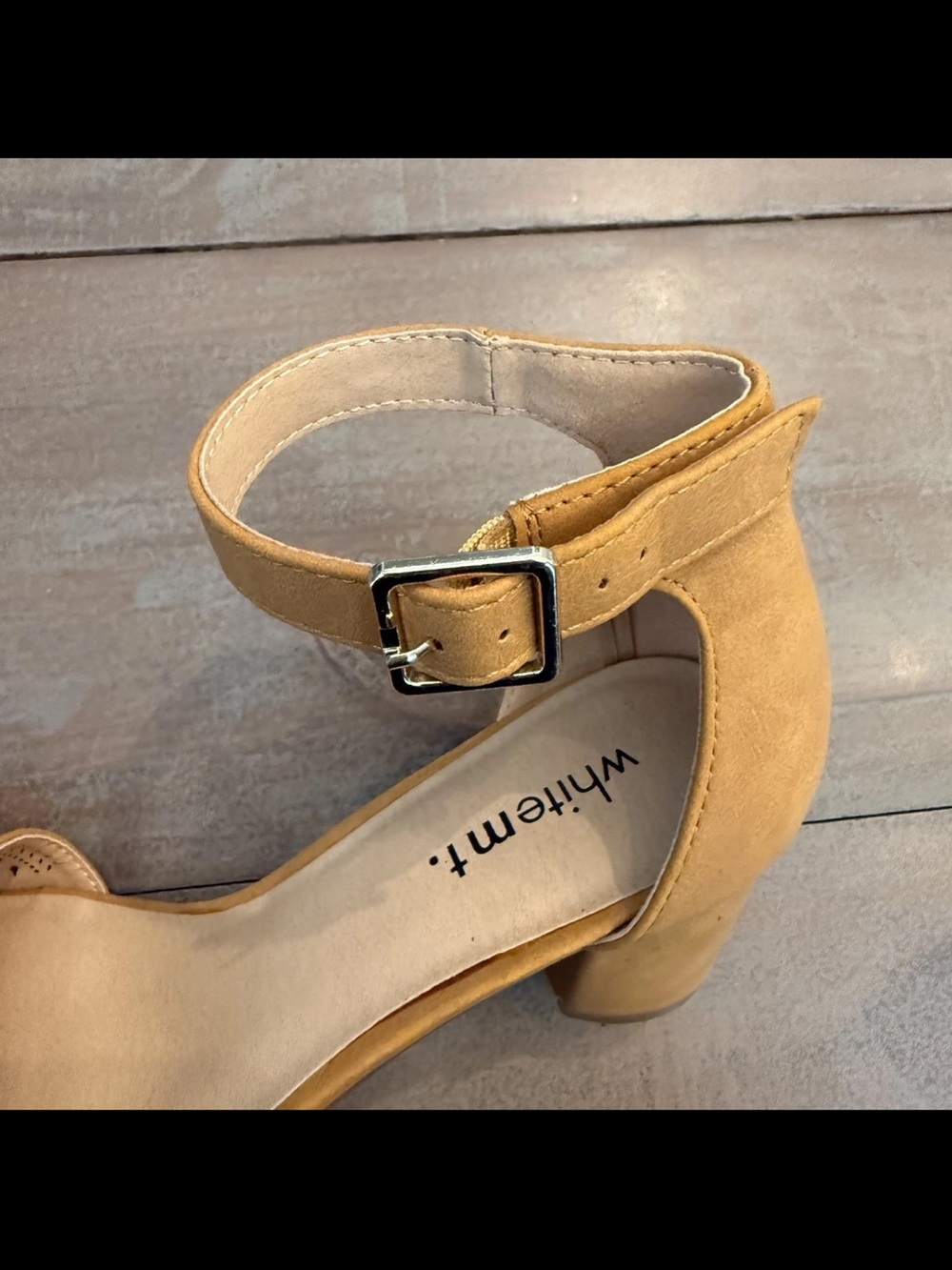 White Mountain Eileen Mustard Faux Suede Chunky Block Heel Ankle Buckle 8 - Picture 4 of 12